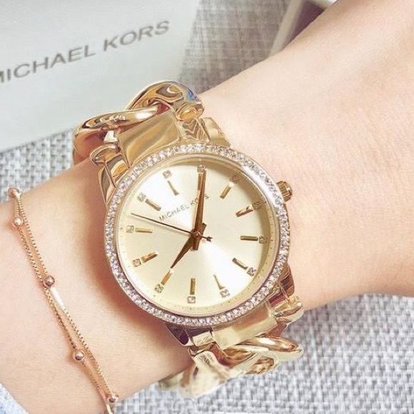 MICHAEL KORS “NINI” MK3235 CHAIN GOLD WATCH